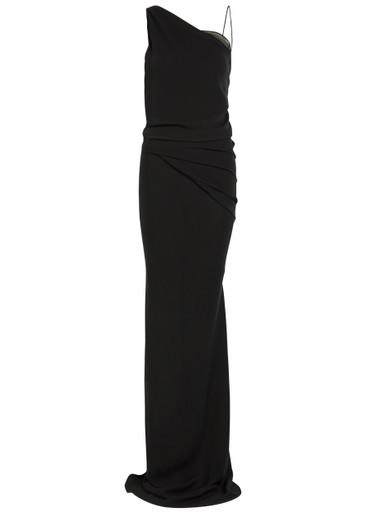 5 One Shoulder silk-chiffon maxi dress by AARON ESH