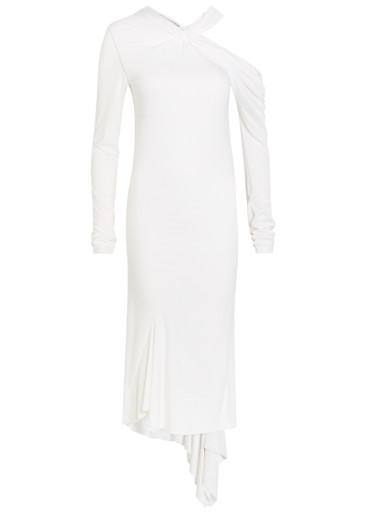 Asymmetric jersey midi dress by AARON ESH