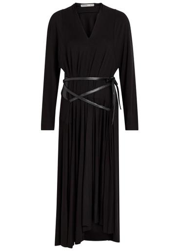 Belted jersey midi dress by AARON ESH