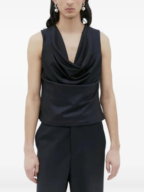 cowl-neck vest by AARON ESH