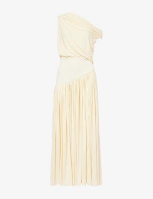 Gwen Off-Shoulder Draped Stretch-Jersey Maxi Dress by ABADIA