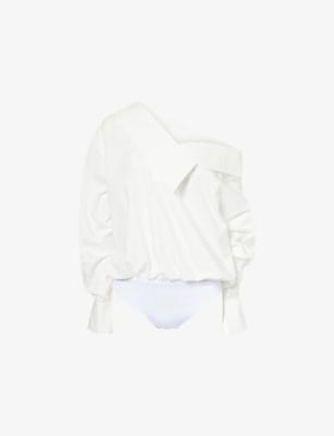 Off-Shoulder Cotton-Blend Bodysuit by ABADIA