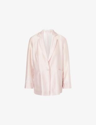 Oversized Single-Breasted Woven Blazer by ABADIA