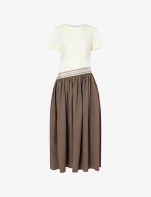Sadu Asymmetric Cotton-Jersey Midi Dress by ABADIA