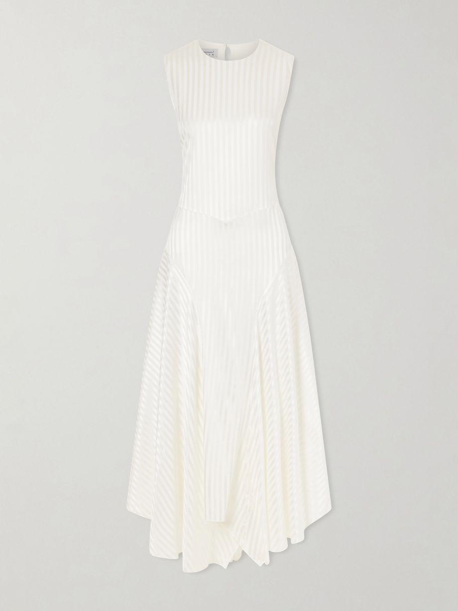 Striped stretch-silk satin maxi dress by ABADIA