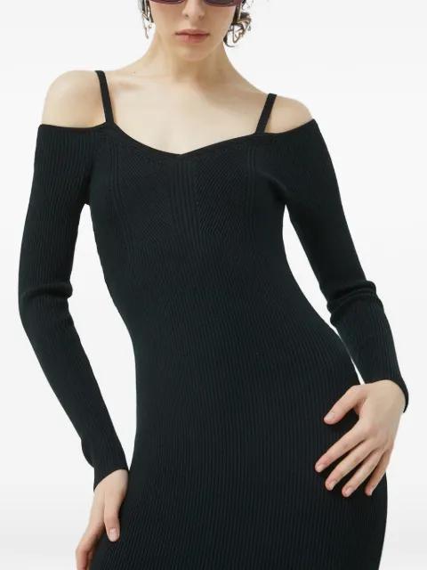 off-shoulder V-neck midi dress by ABERCROMBIE&FITCH