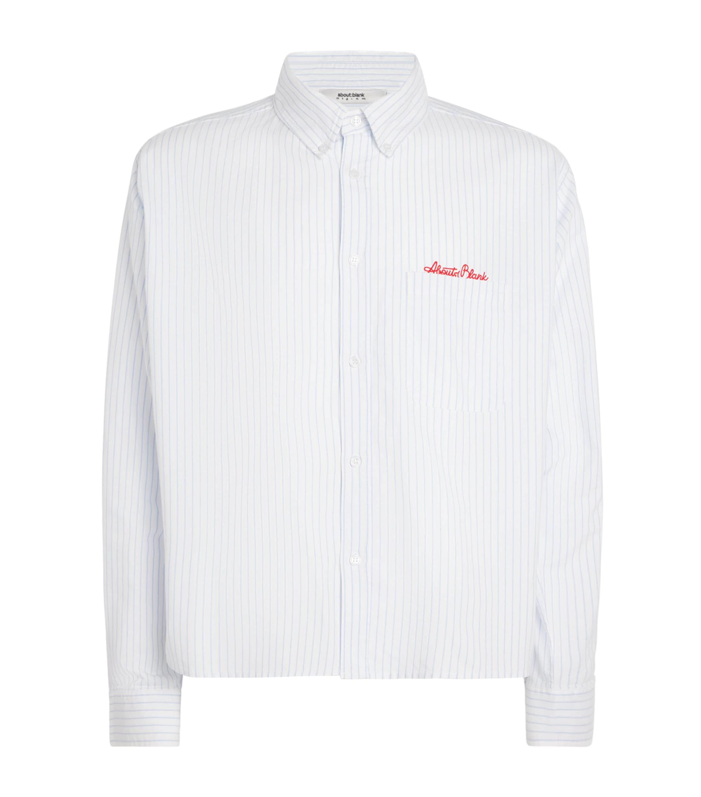 about:blank Cotton Oxford Stripe Logo Shirt by ABOUT:BLANK