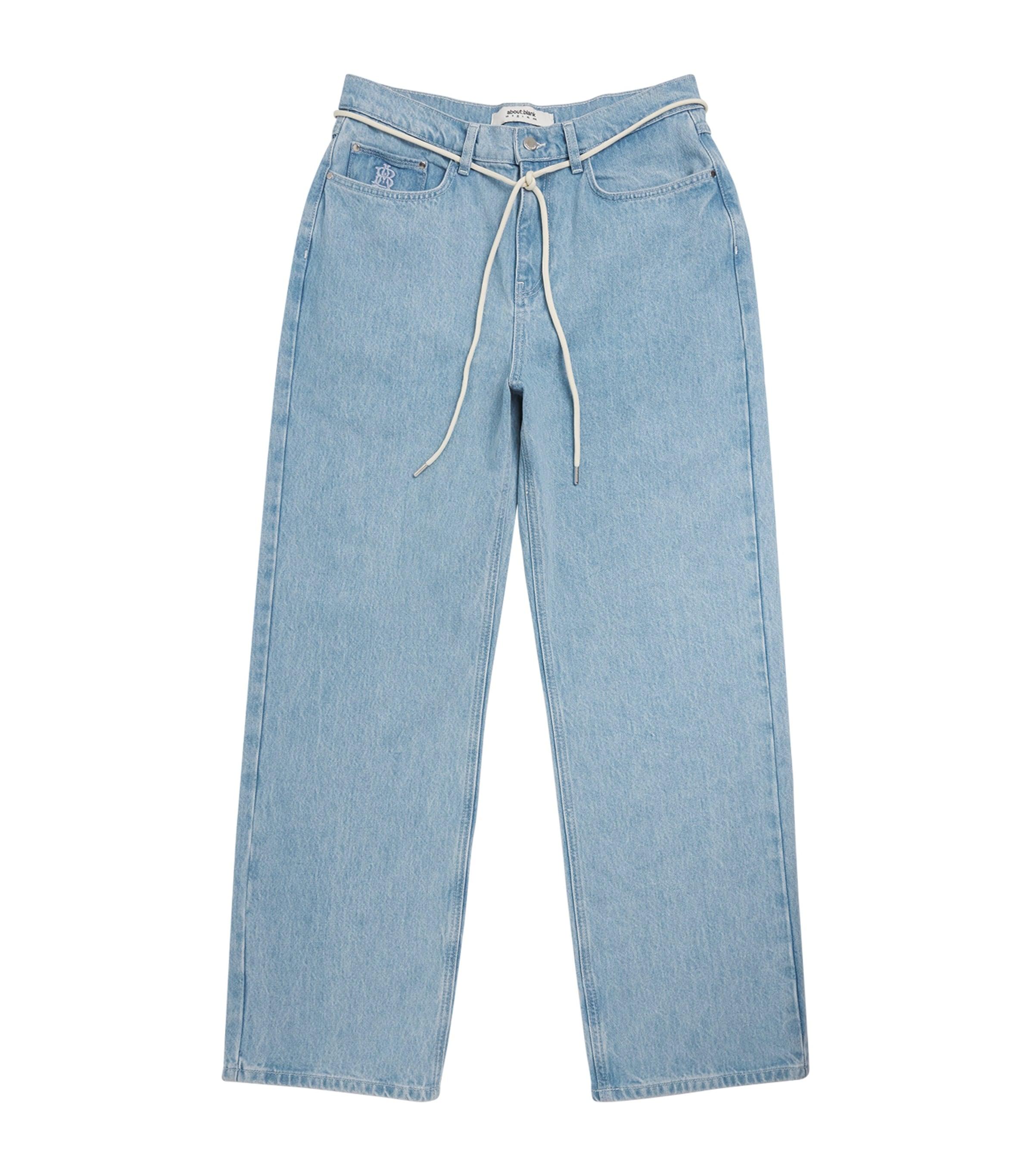 about:blank Shoelace Belt Wide-Leg Jeans by ABOUT:BLANK