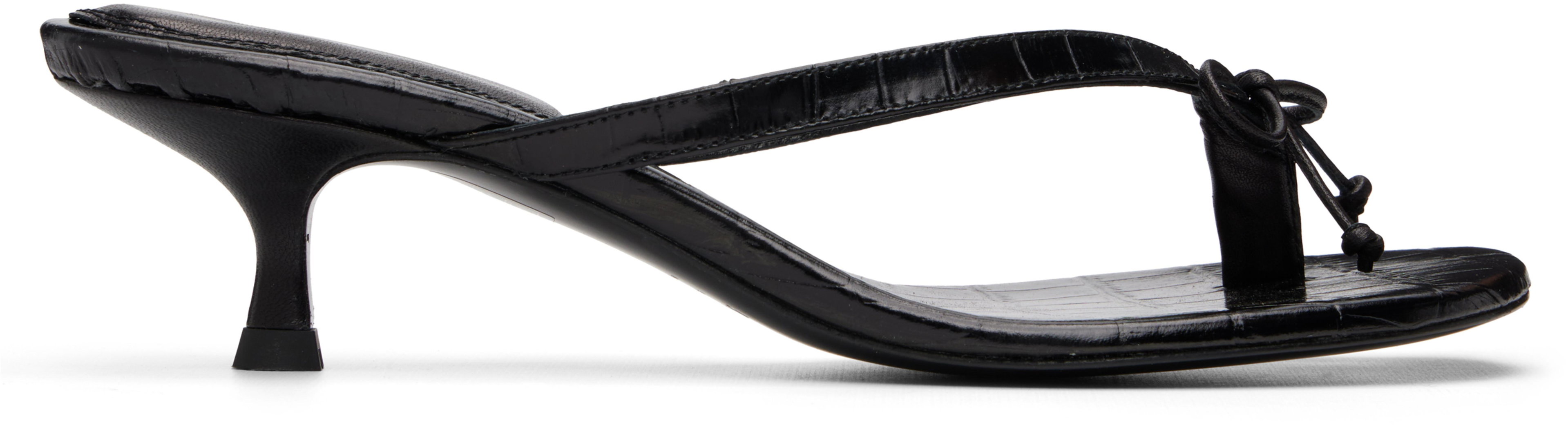 Black Flip Flop Ballerina Heeled Sandals by ABRA