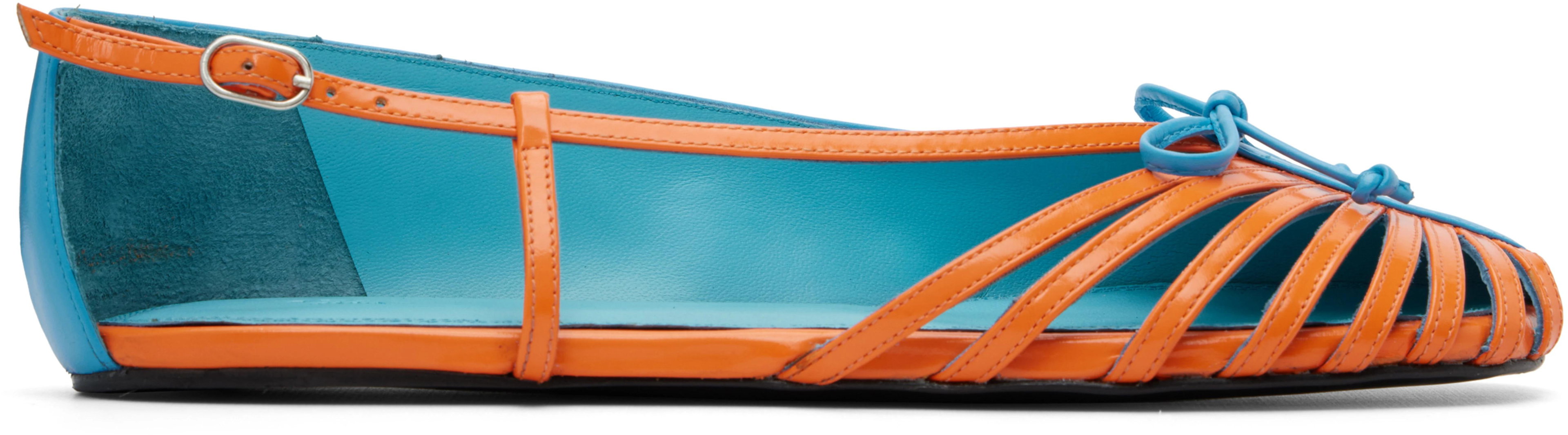 Blue & Orange Double Shoe Ballerina Flats by ABRA