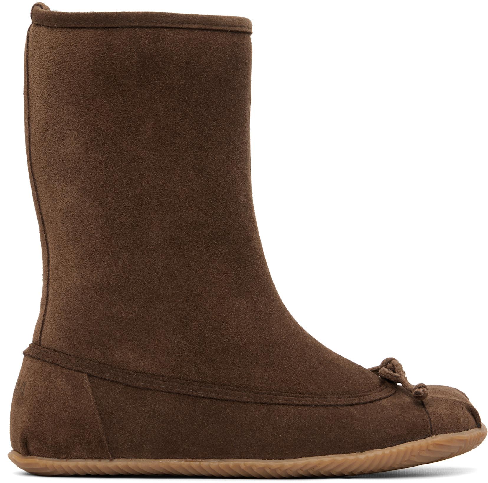 Brown Tall Baby Boots by ABRA
