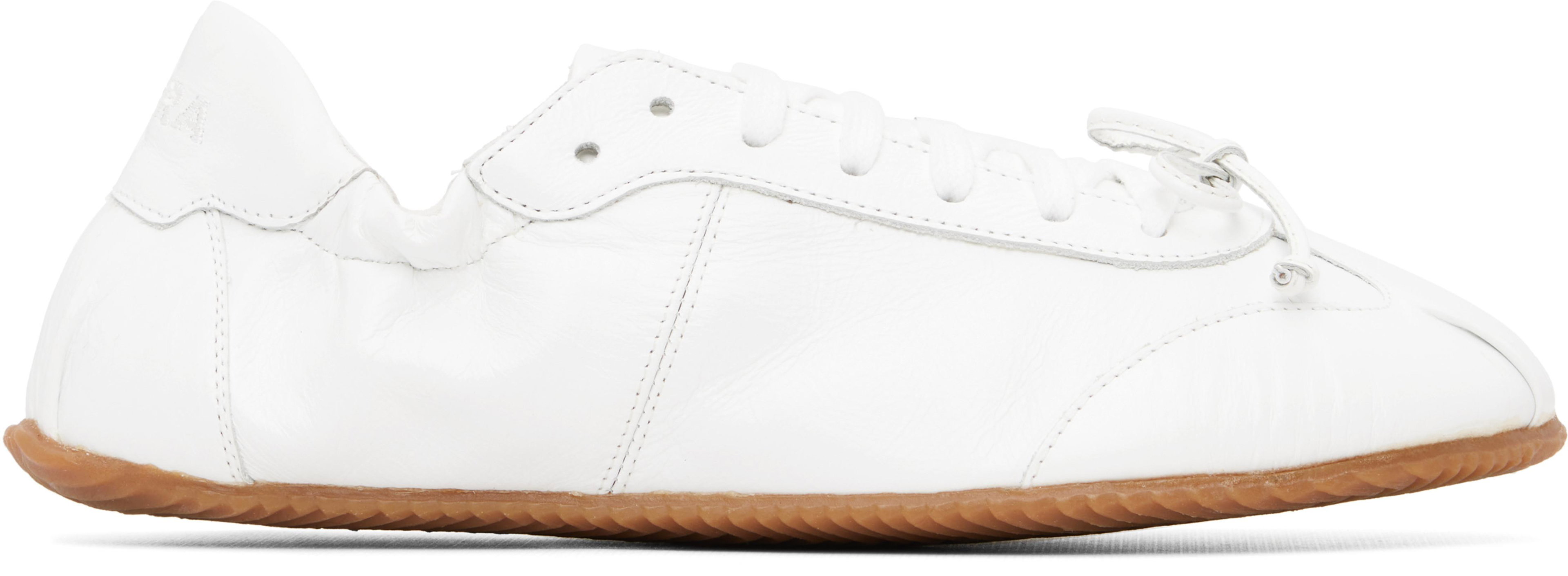 White Ballerina Leather Sneakers by ABRA