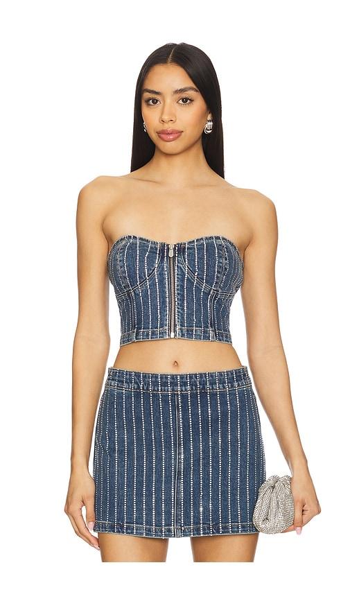 Abrand Academia Bustier in Blue by ABRAND
