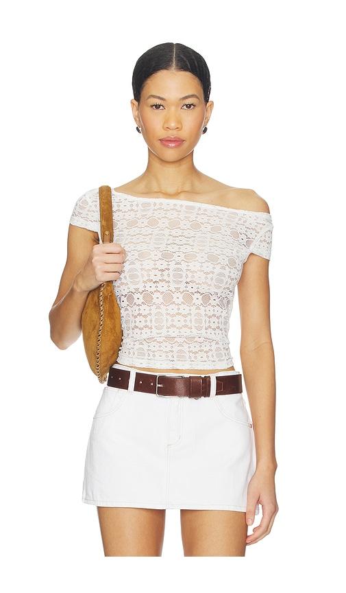 Abrand Little Miss Lace Tee in White by ABRAND