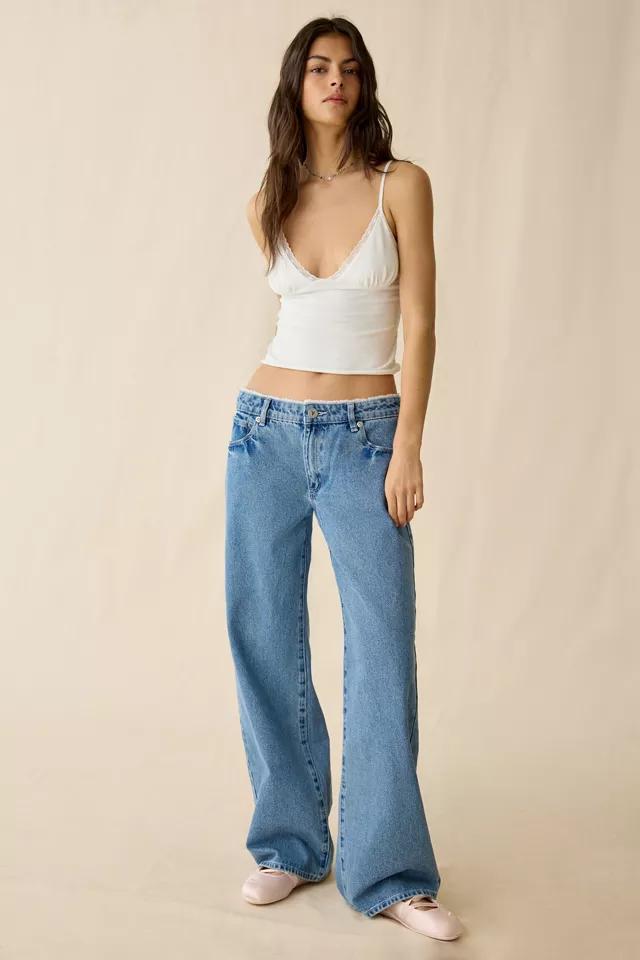 Abrand 99 Lace Trim Low-Rise Baggy Jeans by ABRAND JEANS