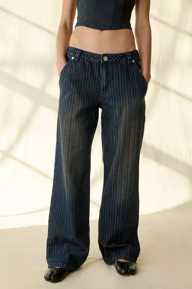 Abrand 99 Pinstripe Mega Baggy Low-Rise Jeans by ABRAND JEANS
