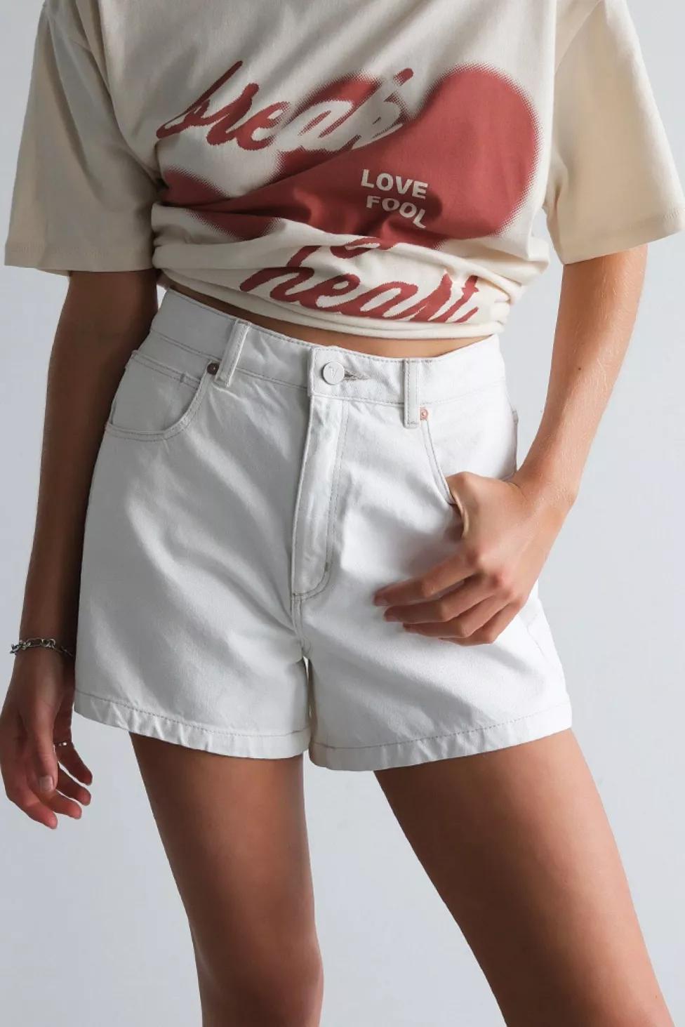 Abrand Venice Western White Short by ABRAND JEANS