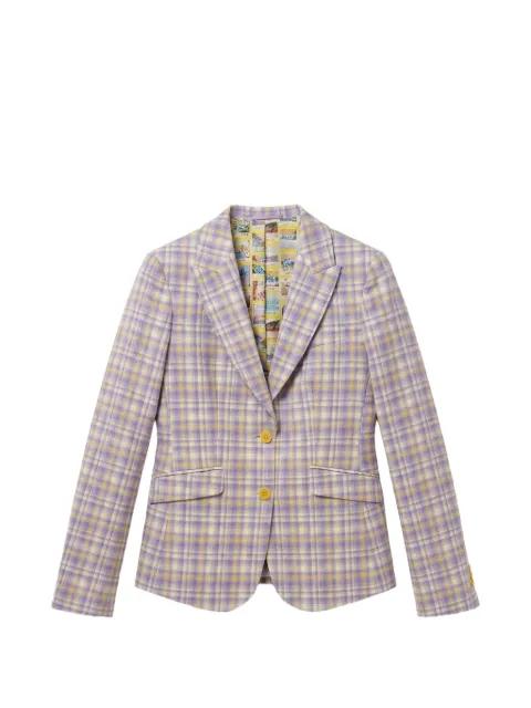 check-pattern notched-lapels blazer by ABSEITS
