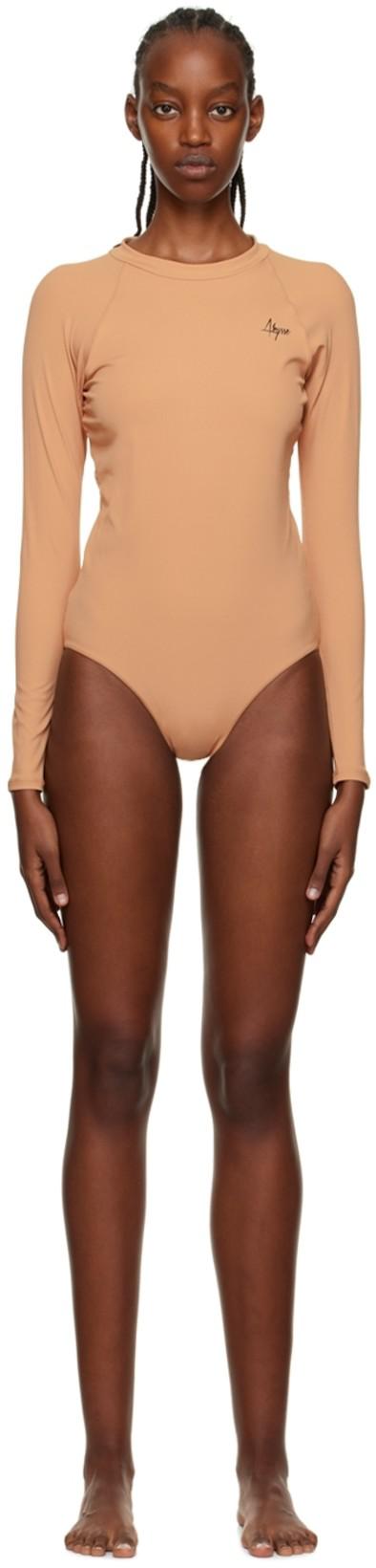 Tan Ama One-Piece Swimsuit by ABYSSE