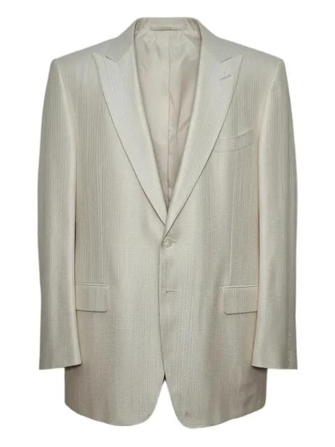 peak-lapel silk blend blazer by ACCESSXPRIVE
