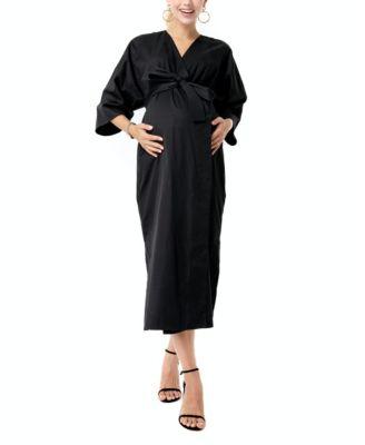 Amaterasu Tie Belt Maternity/Nursing Wrap Midi Dress by ACCOUCH&EACUTE;E