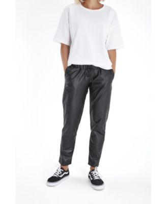 Comfy Cool Foldover Waistband Faux Leather Maternity Jogger Pants by ACCOUCH&EACUTE;E