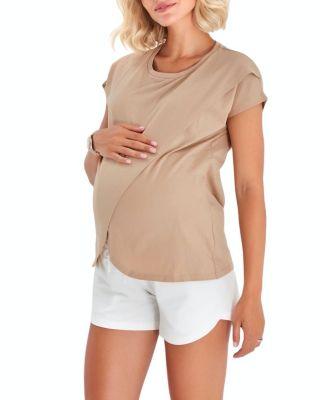 Handy Crossover Short Sleeve Cotton Maternity/Nursing Top by ACCOUCH&EACUTE;E