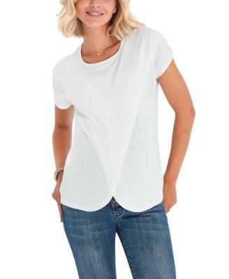 Handy Crossover Short Sleeve Cotton Maternity/Nursing Top by ACCOUCH&EACUTE;E