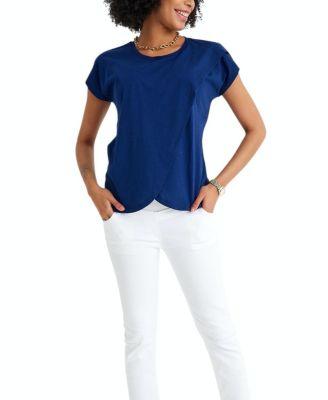 Handy Crossover Short Sleeve Cotton Maternity/Nursing Top by ACCOUCHÉE Handy Crossover Short Sleeve Cotton Maternity/Nursing Top by ACCOUCHÉE