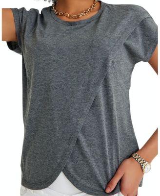 Handy Crossover Short Sleeve Cotton Maternity/Nursing Top by ACCOUCH&EACUTE;E