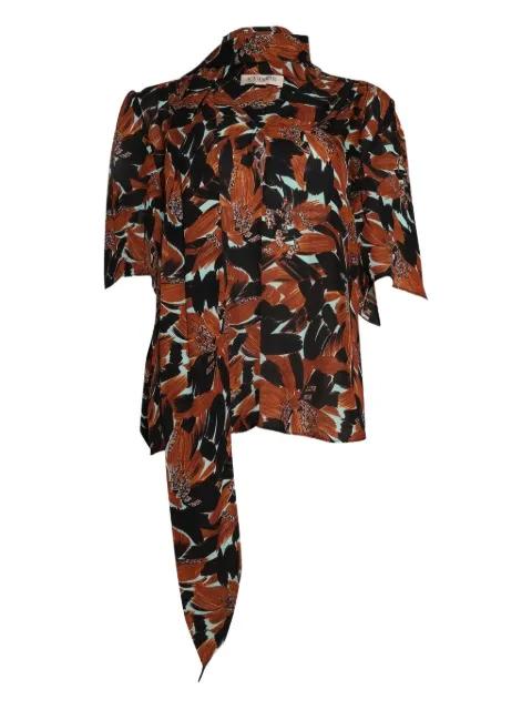tie-neck floral-print blouse by ACE HARPER