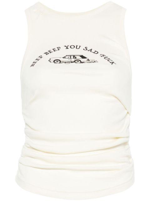 ruched tank top by ACHILLES ION GABRIEL