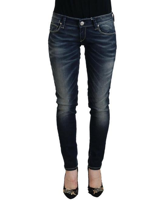 Mid Rise Skinny Jeans PAN74114 Women - Blue Pants by ACHT Mid Rise Skinny Jeans PAN74114 Women - Blue Pants by ACHT