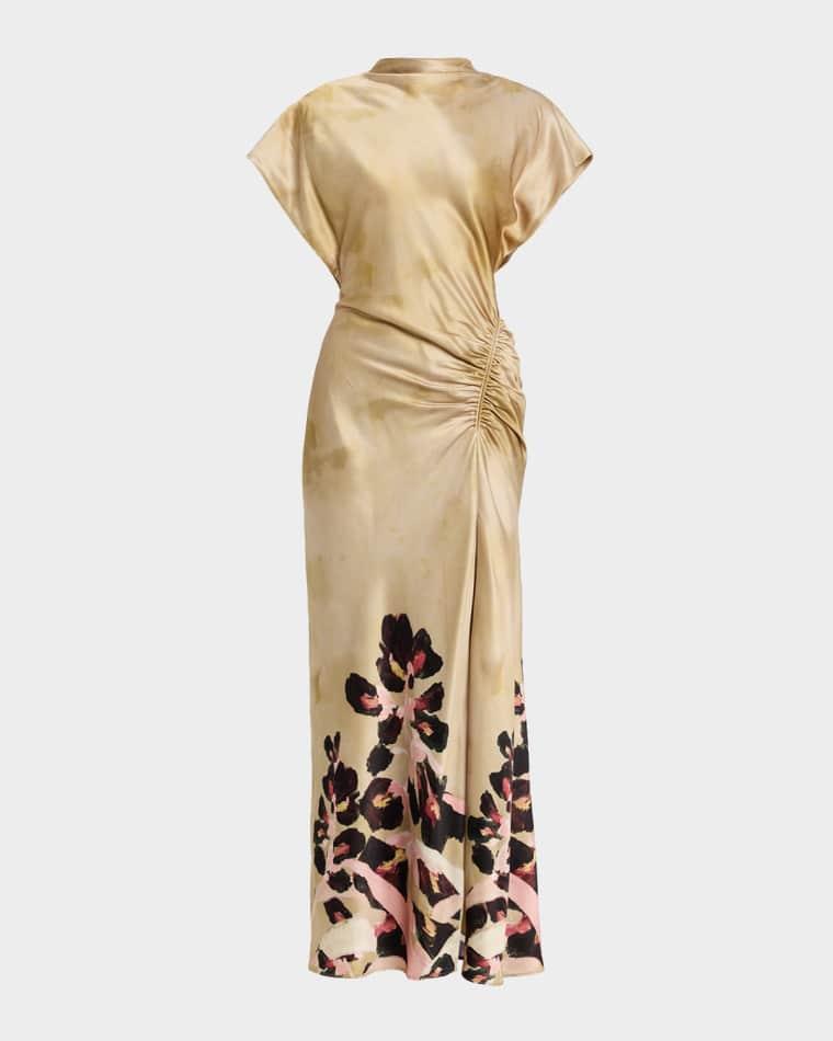 Beckford Printed Satin Maxi Dress by ACLER