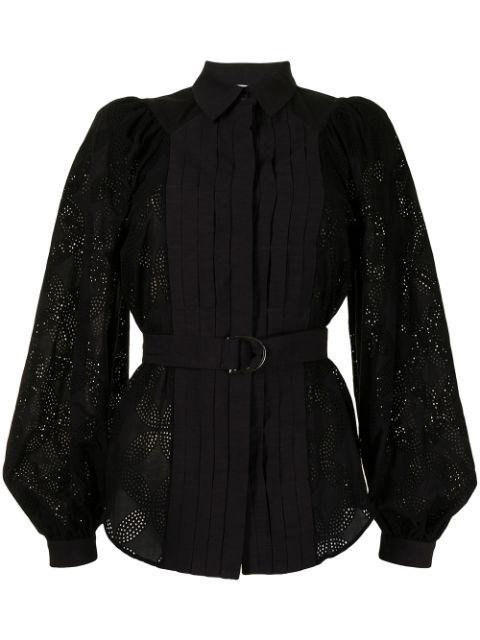 Klara cut-out belted blouse by ACLER