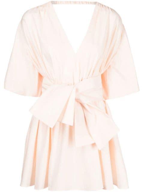 knotted-waistband detail mini dress by ACLER
