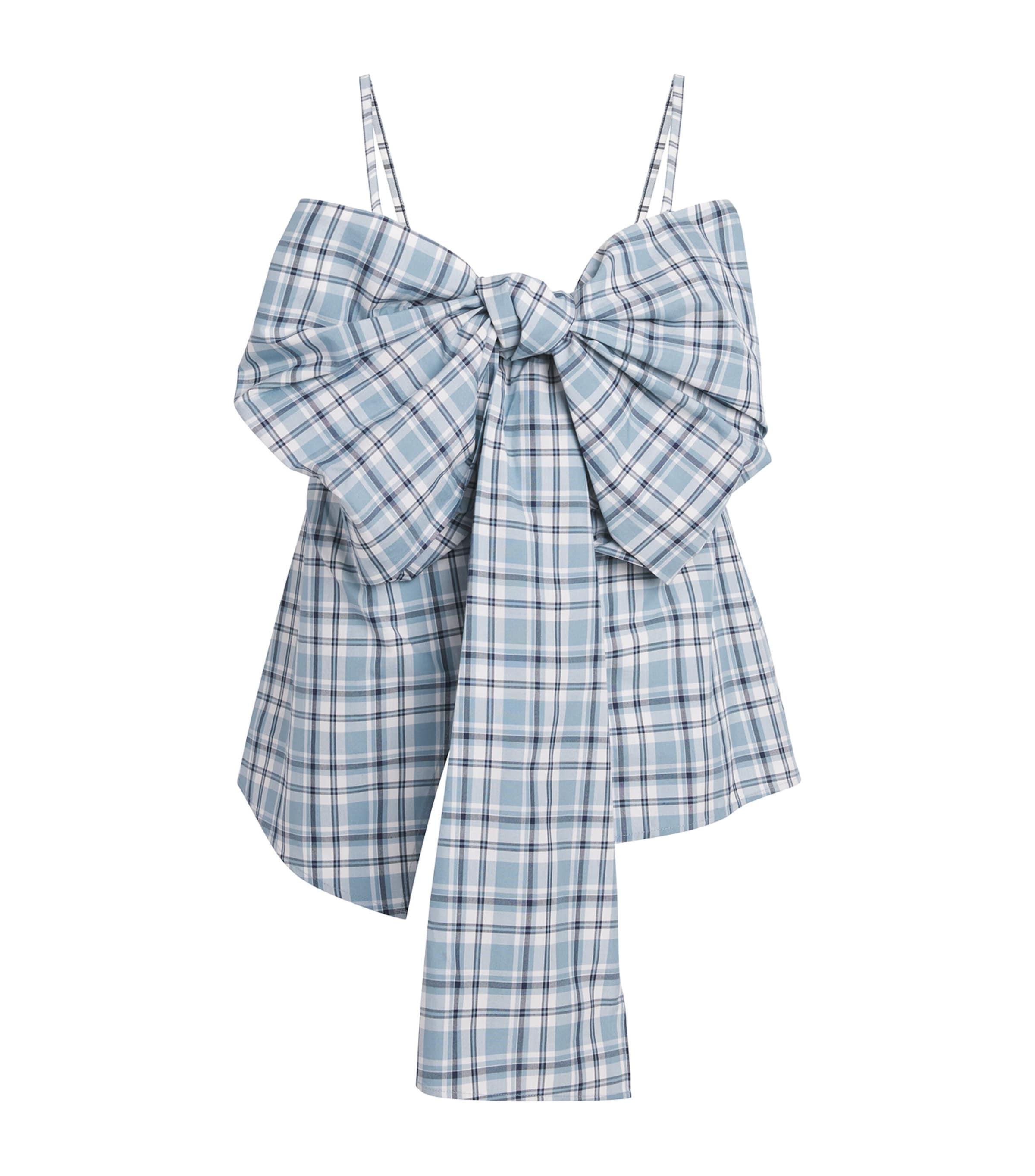 Acne Studios Cotton Check Bow Blouse by ACNE STUDIOS