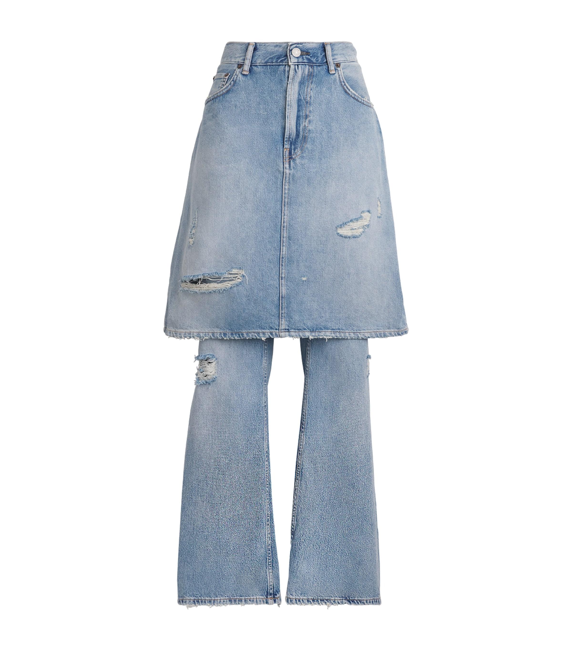 Acne Studios Layered Wide-Leg Mid-Rise Jeans by ACNE STUDIOS