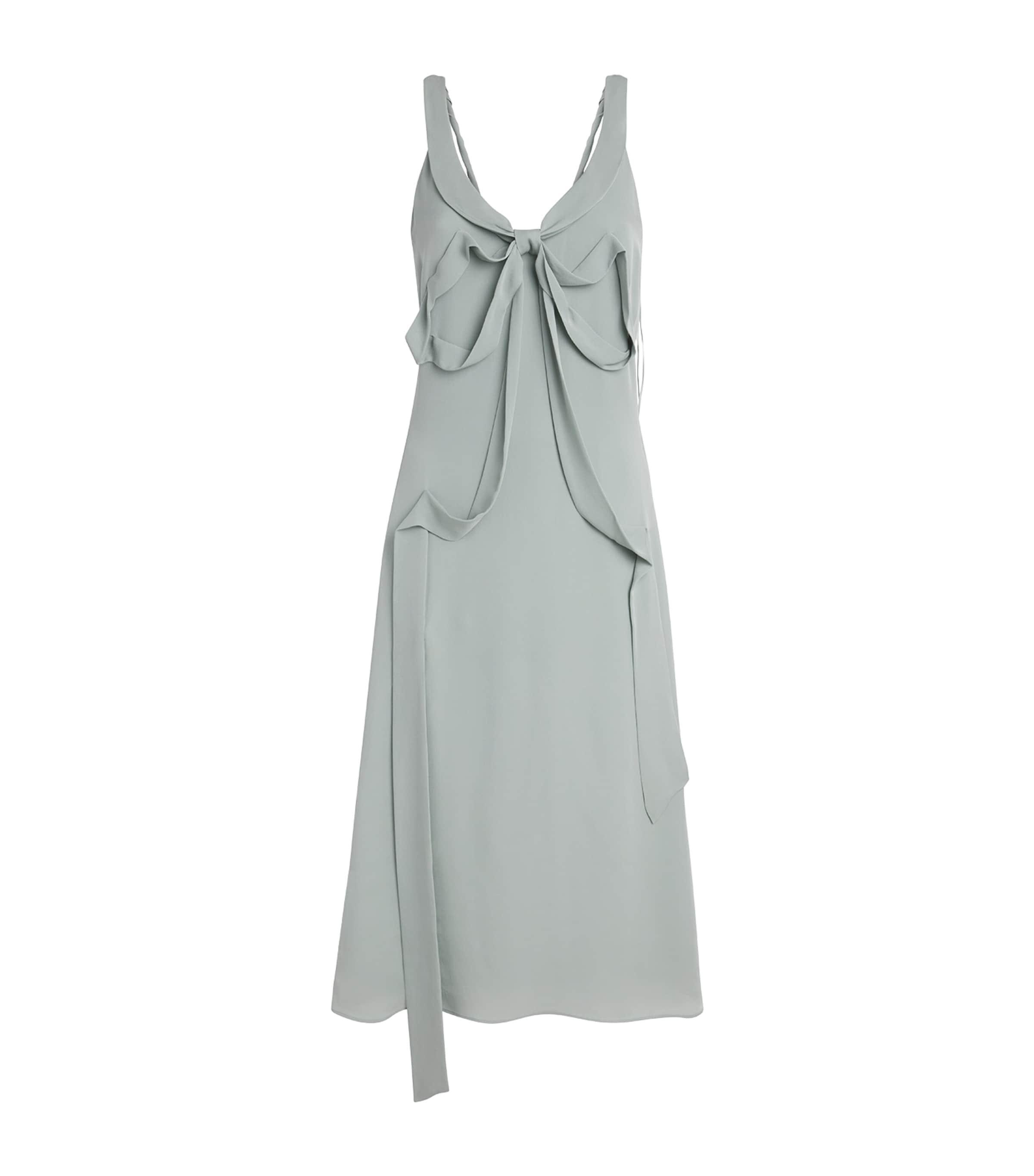 Acne Studios Silk Bow-Appliqué Midi Dress by ACNE STUDIOS