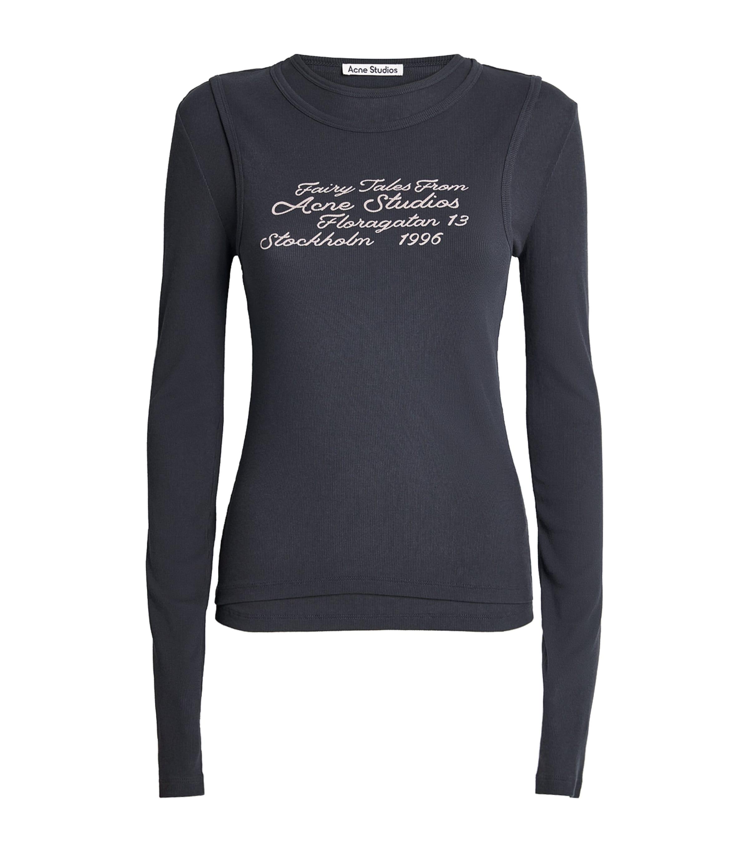 Acne Studios Stretch-Cotton Printed Layered T-Shirt by ACNE STUDIOS