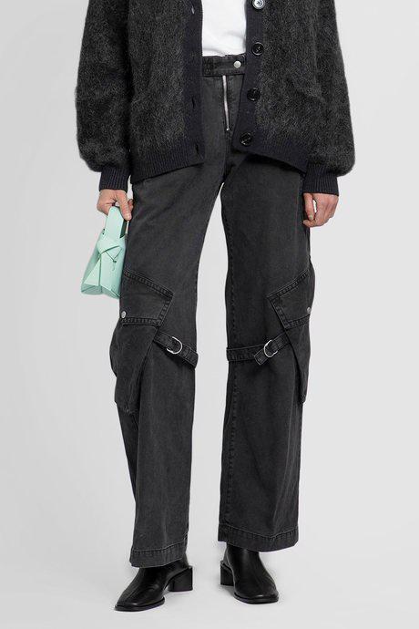 Acne Studios Women'S Washed Black Casual Cargo Trousers by ACNE