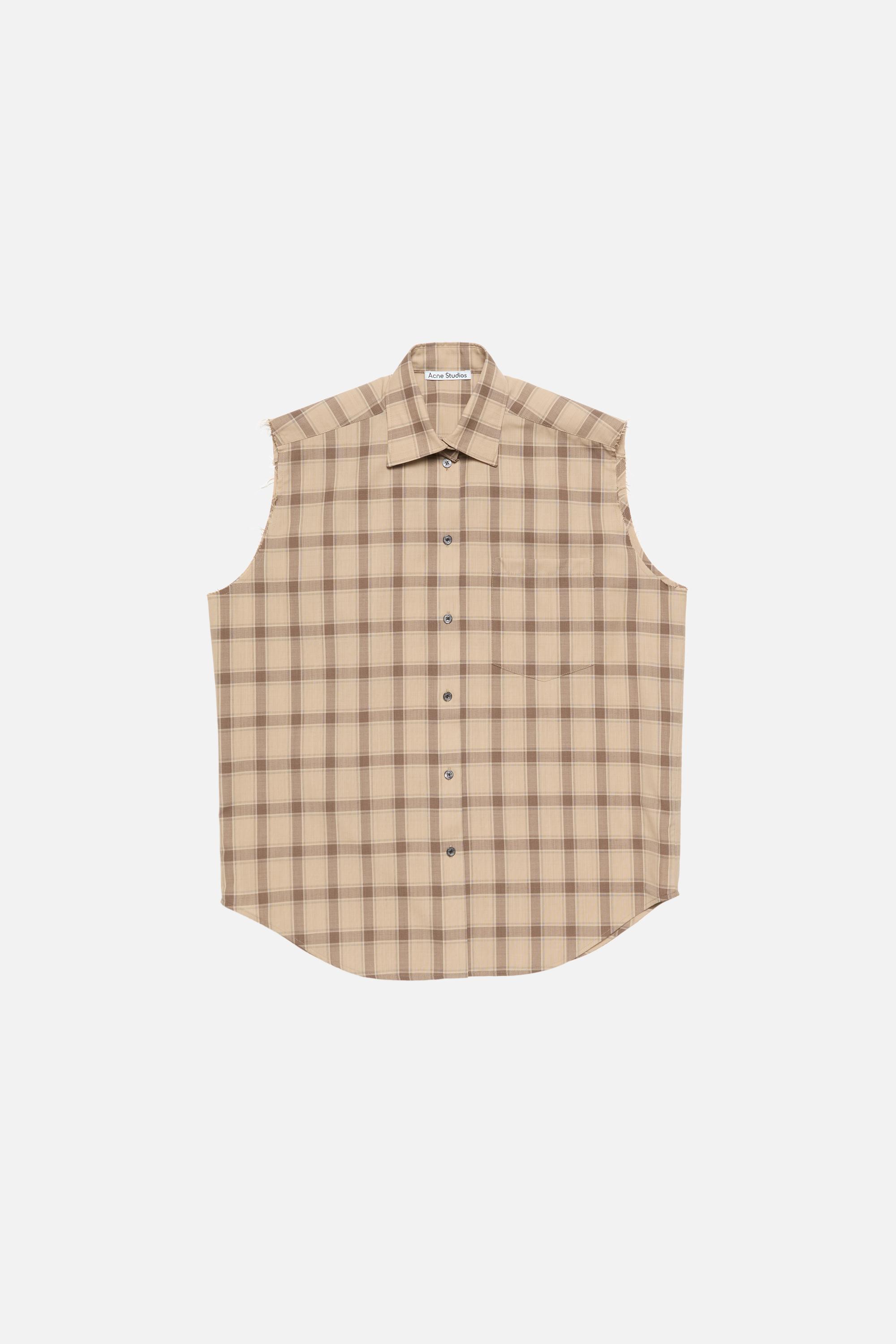 Acne Studios | Check Button-up Vest | 36 | Beige Multi by ACNE STUDIOS