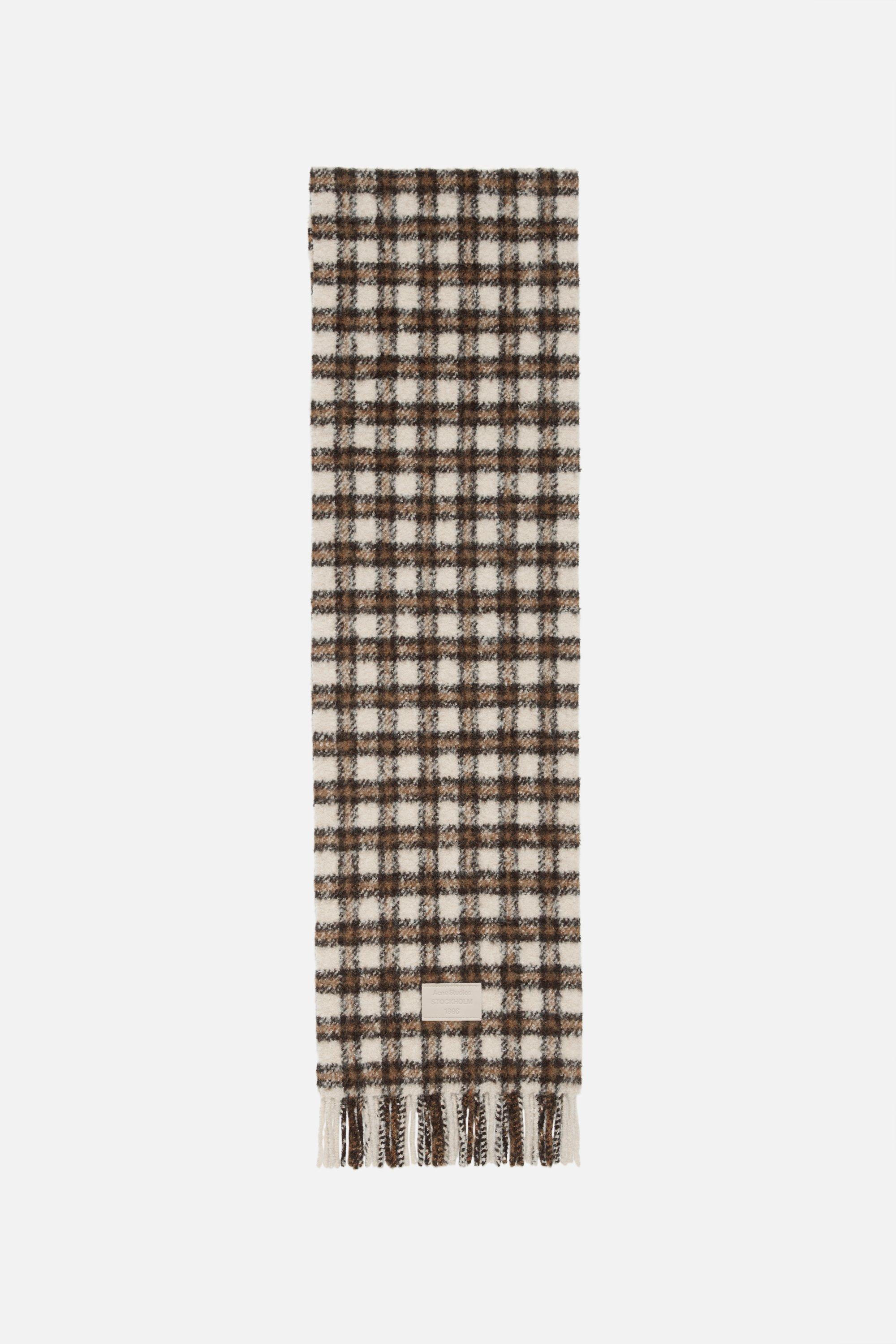 Acne Studios | Checked Logo Scarf | One size | Beige/brown by ACNE STUDIOS