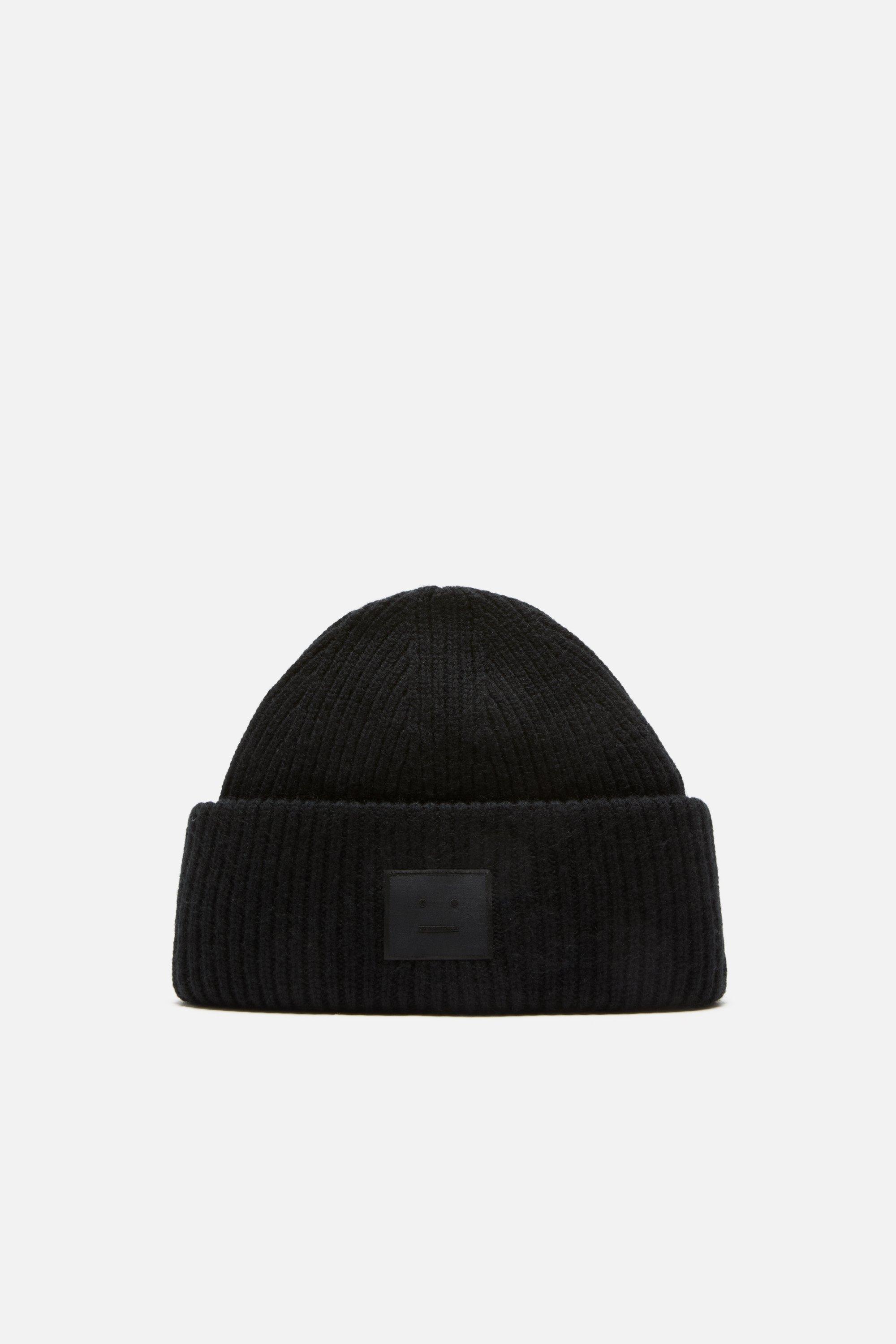 Acne Studios | Face Logo Beanie - Yak | One size | Black by ACNE STUDIOS