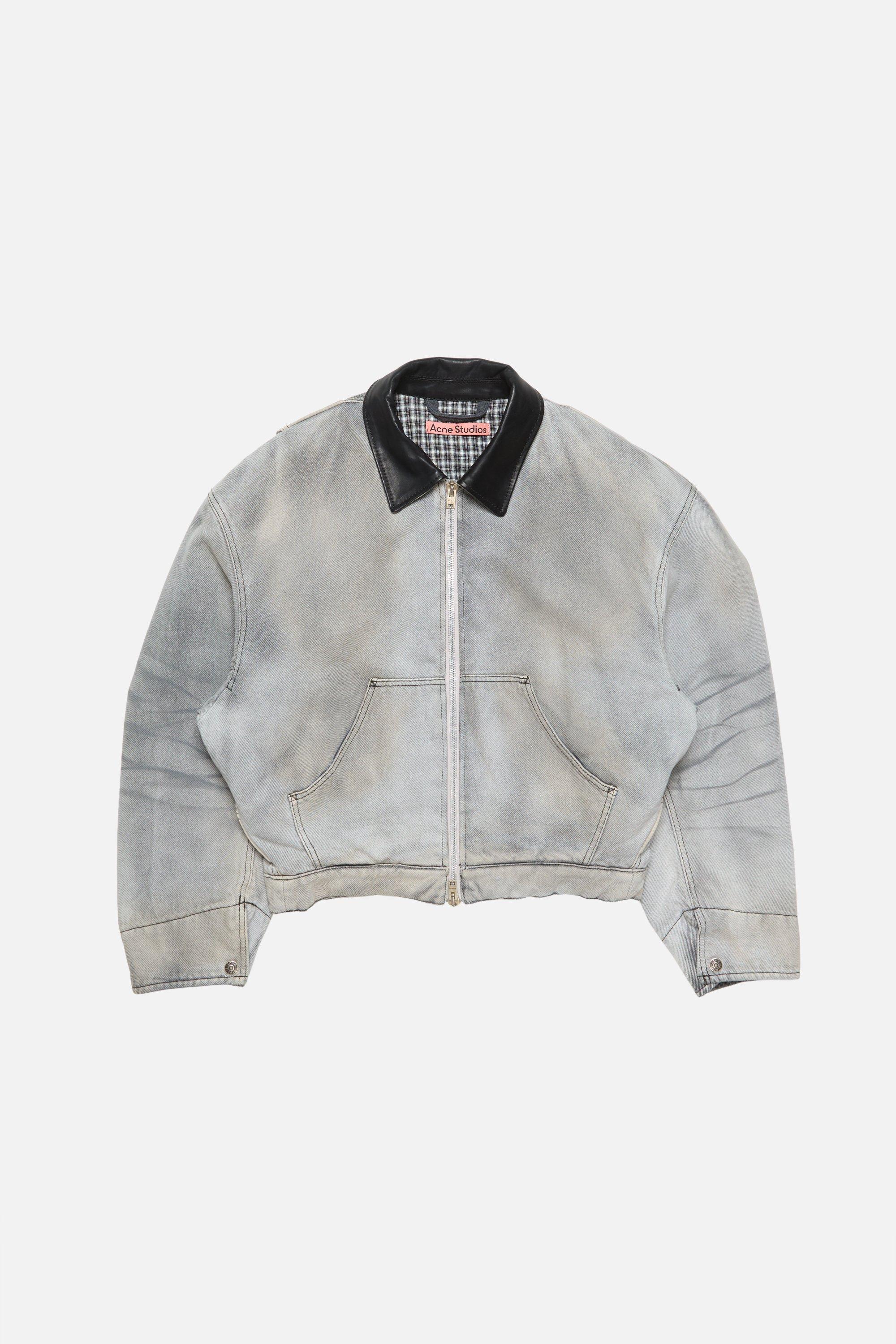 Acne Studios | Faded Denim Bomber Jacket | 50 | White/black by ACNE STUDIOS