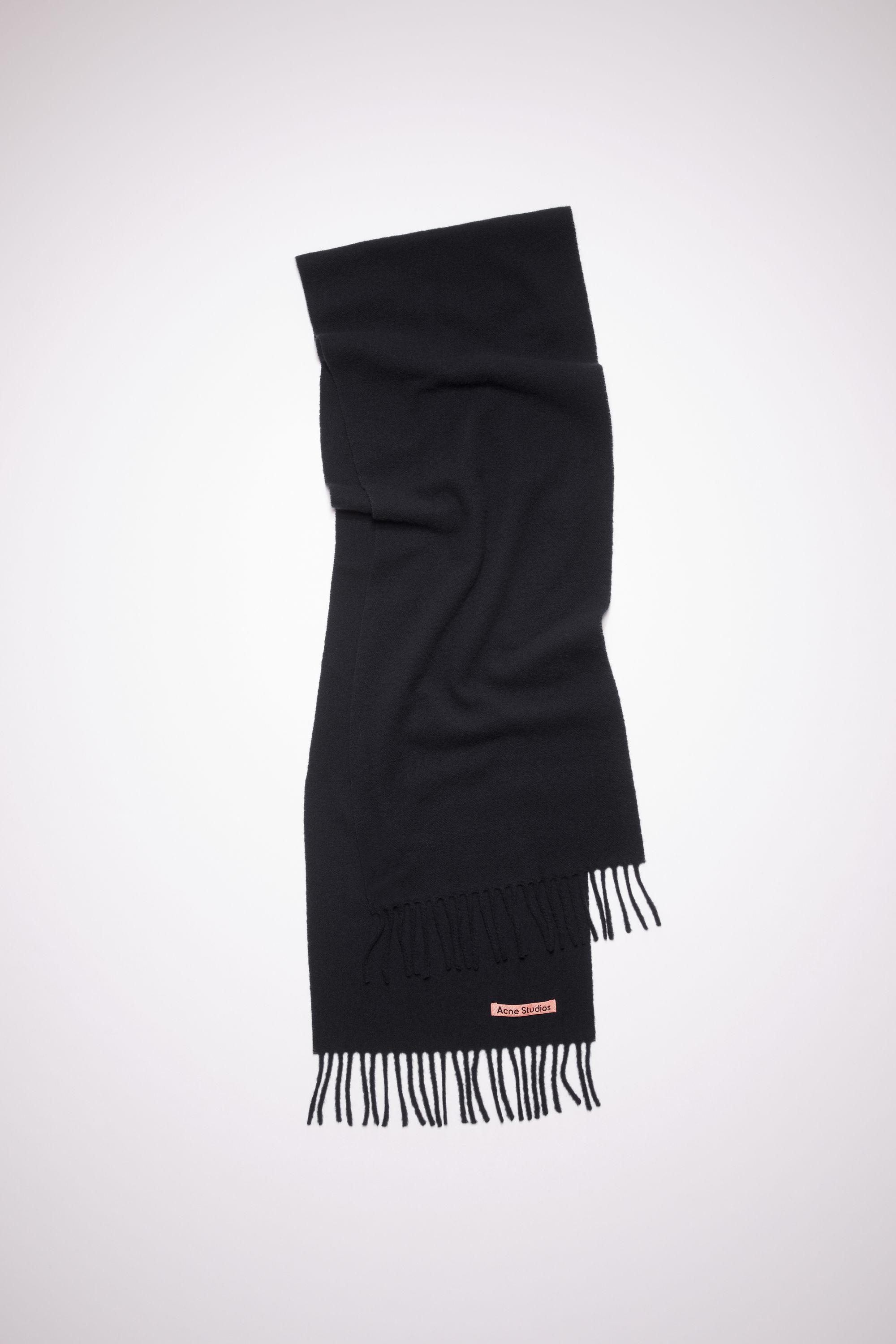 Acne Studios | Fringe Wool Scarf - Skinny | One size | Black by ACNE STUDIOS Acne Studios | Fringe Wool Scarf - Skinny | One size | Black by ACNE STUDIOS