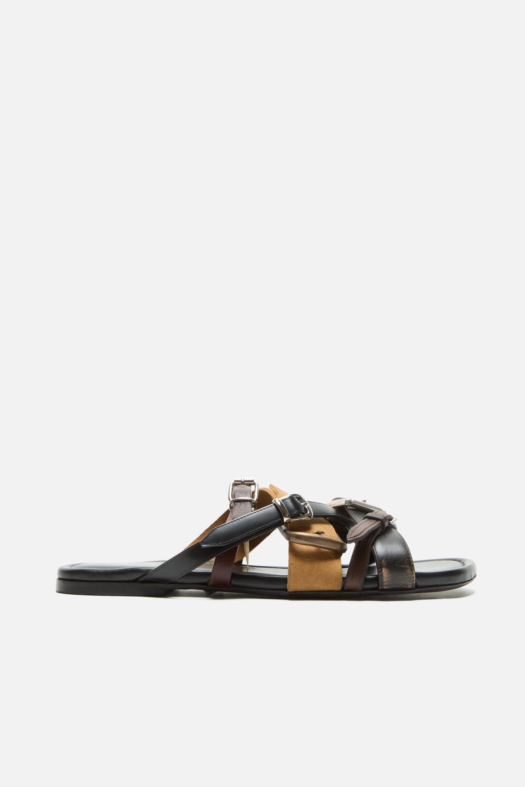 Acne Studios | Leather Belts Strap Sandals | 37 | Multi brown by ACNE STUDIOS