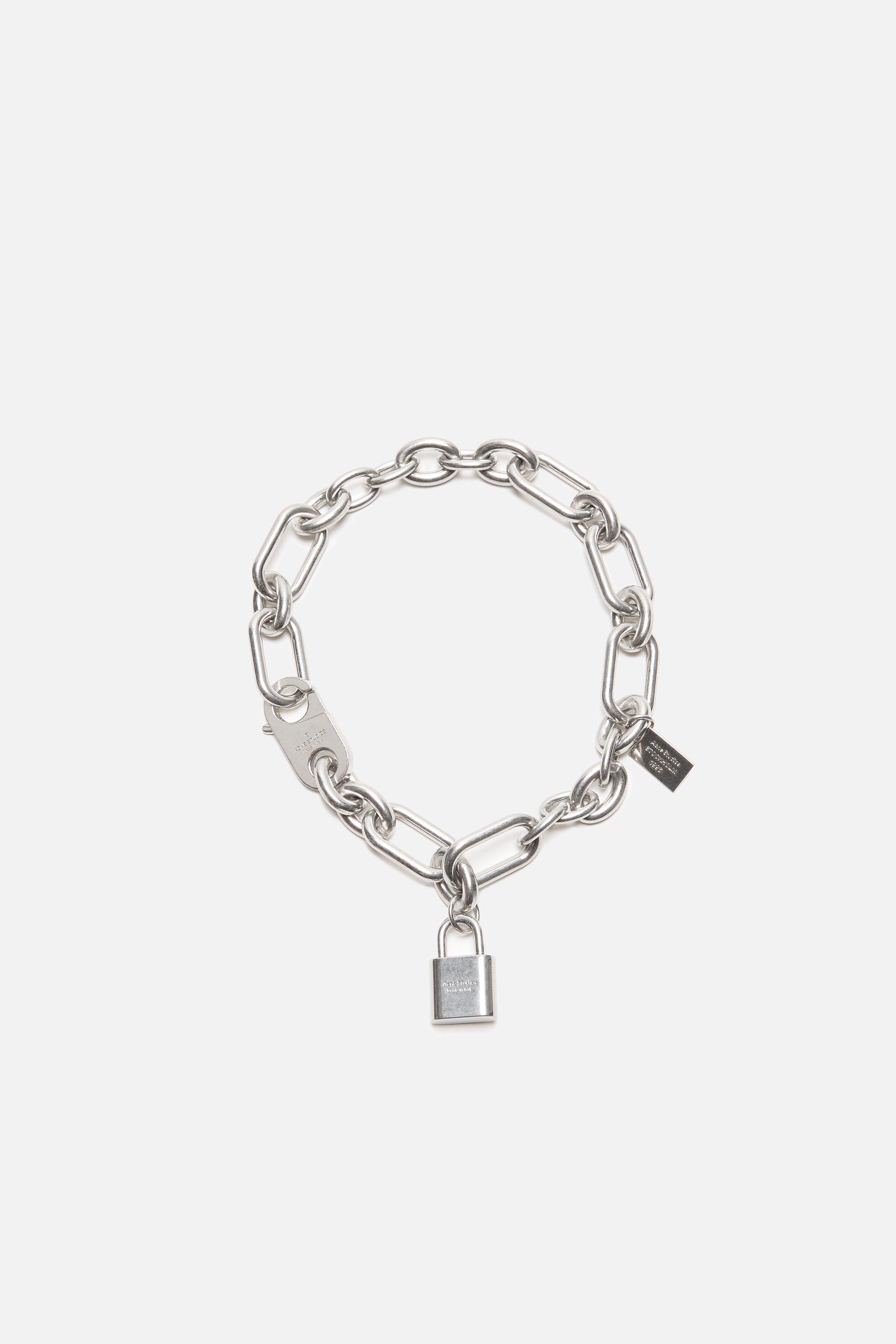 Acne Studios | Logo Padlock Necklace | One size | Vintage silver by ACNE STUDIOS