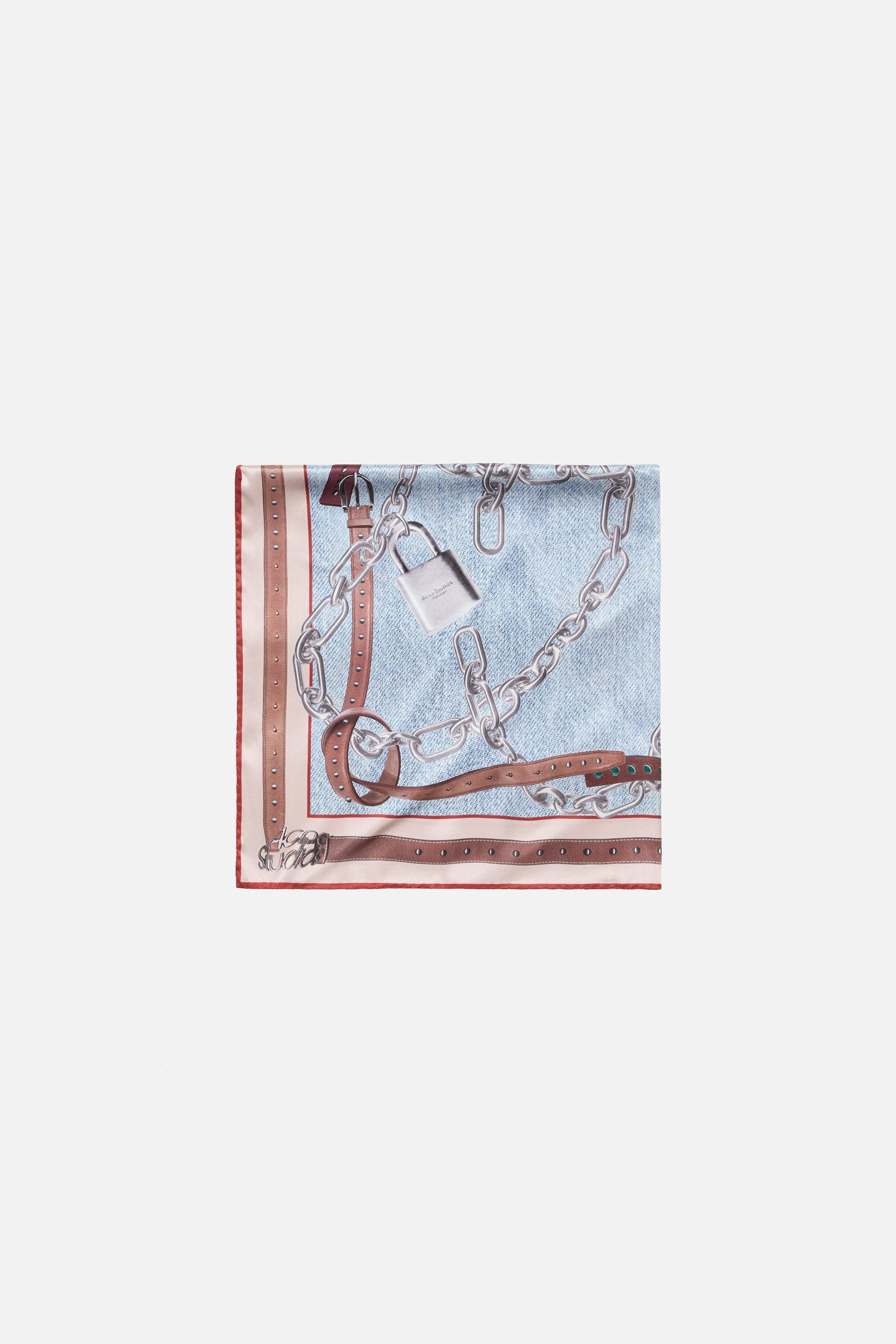 Acne Studios | Printed Silk Scarf | One size | Denim blue by ACNE STUDIOS