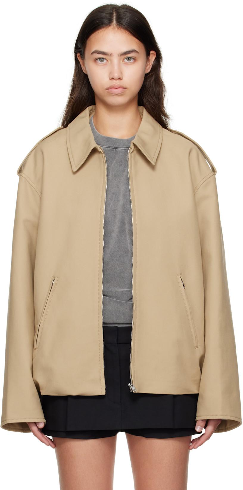 Beige Cotton Satin Jacket by ACNE STUDIOS